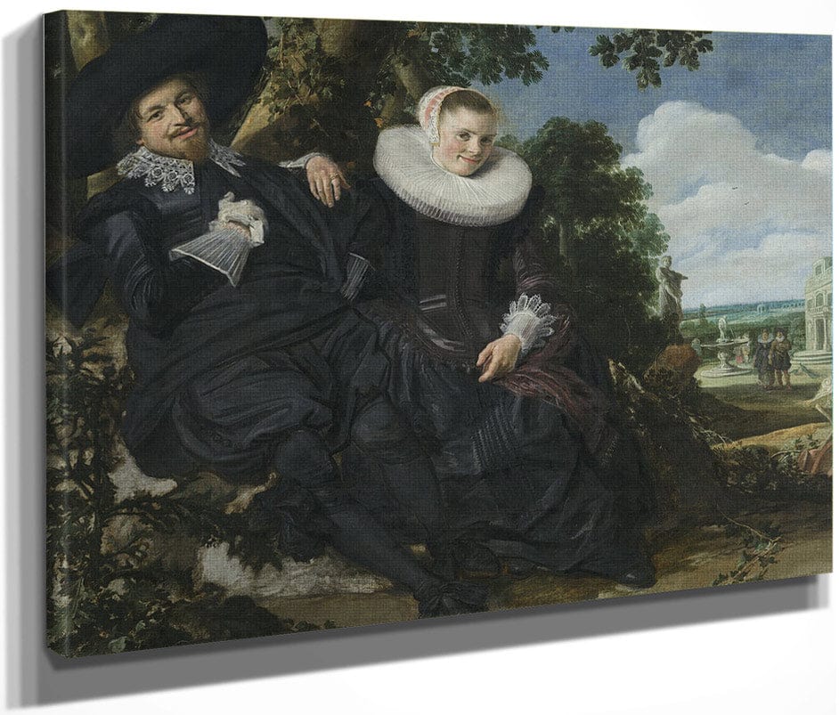 Portrait Of A Couple In A Landscape Probably Isaac Abrahamsz Massa (1586 1643) And Beatrix Van Der Laen (1592 1639) By Frans Hals Fine Art Print