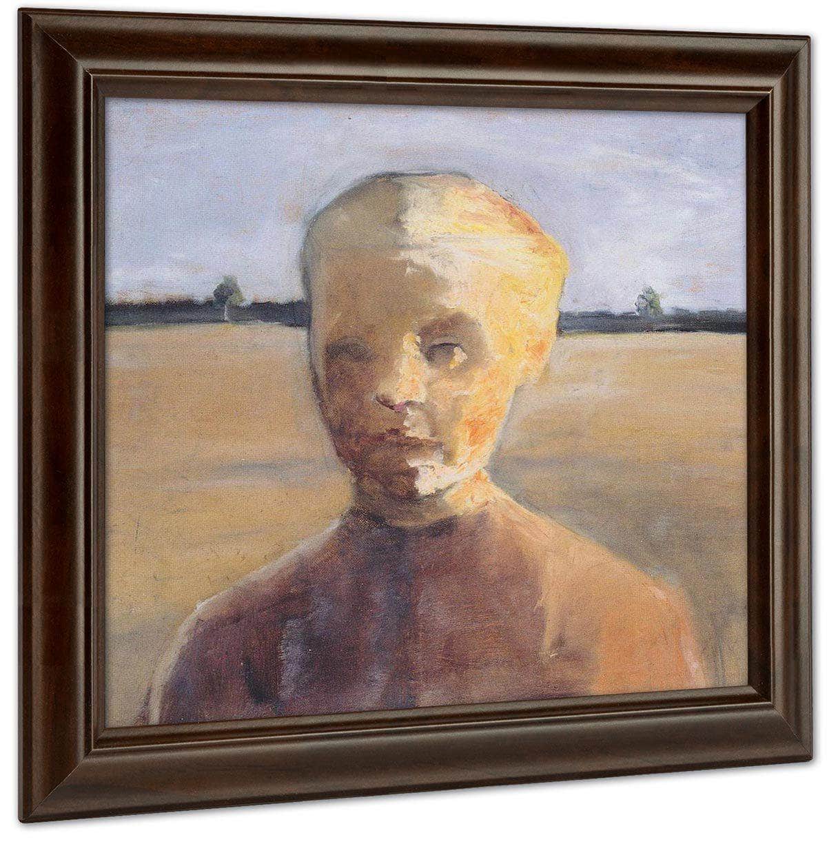 Portrait Of A Girl In A Landscape By Paula Modersohn Becker Fine Art Print