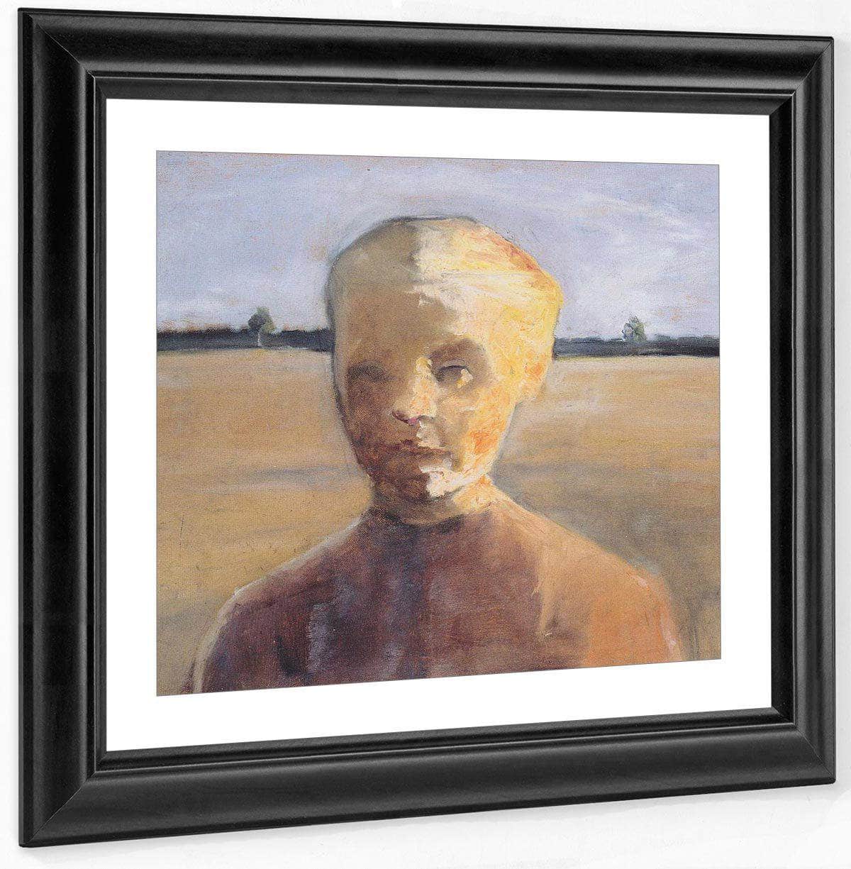 Portrait Of A Girl In A Landscape By Paula Modersohn Becker Fine Art Print