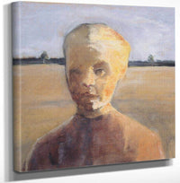 Portrait Of A Girl In A Landscape By Paula Modersohn Becker Fine Art Print