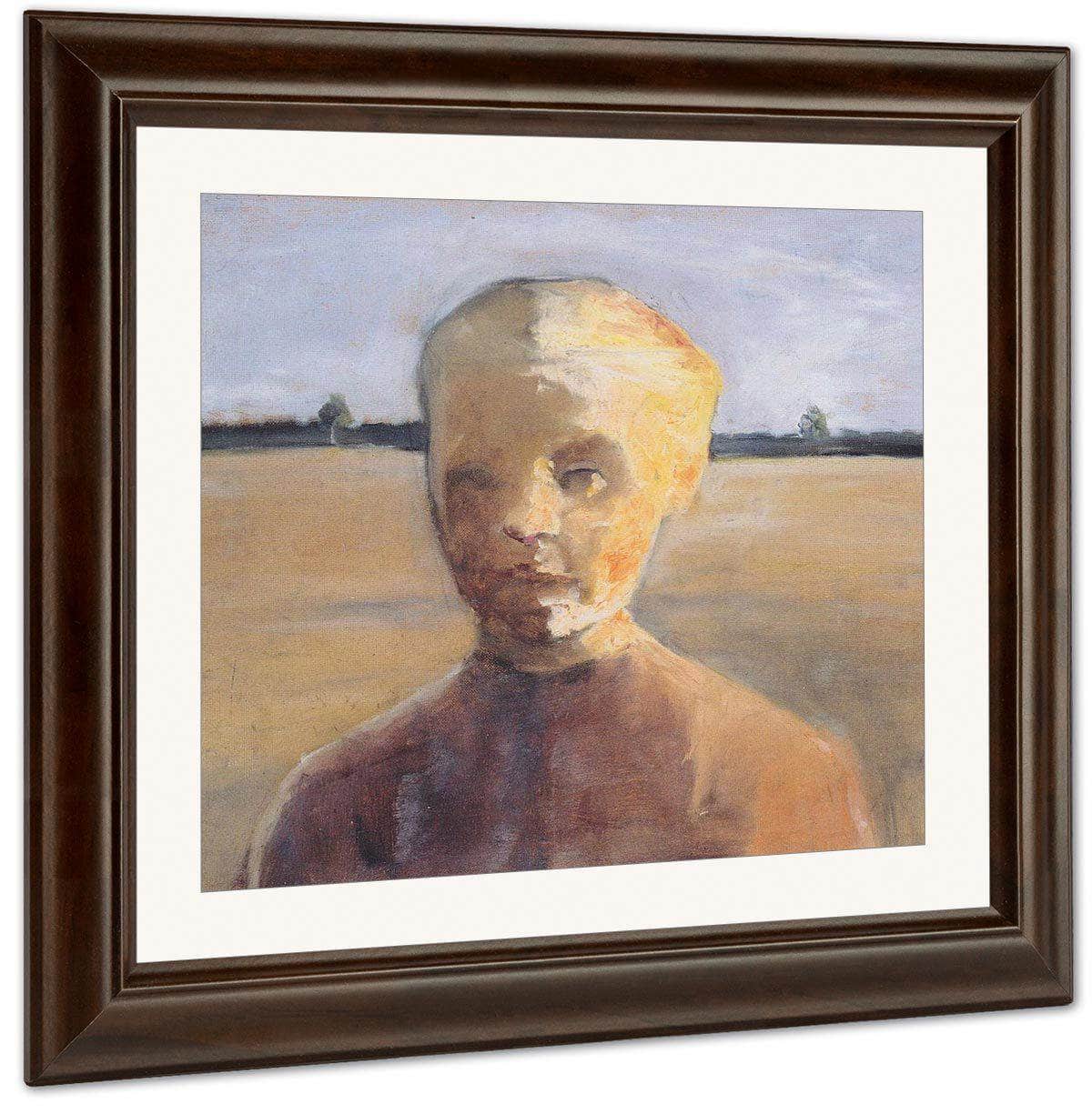 Portrait Of A Girl In A Landscape By Paula Modersohn Becker Fine Art Print