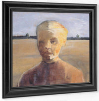 Portrait Of A Girl In A Landscape By Paula Modersohn Becker Fine Art Print