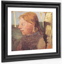 Portrait Of A Girl In Profile Next To A Birch Trunk By Paula Modersohn Becker Fine Art Print