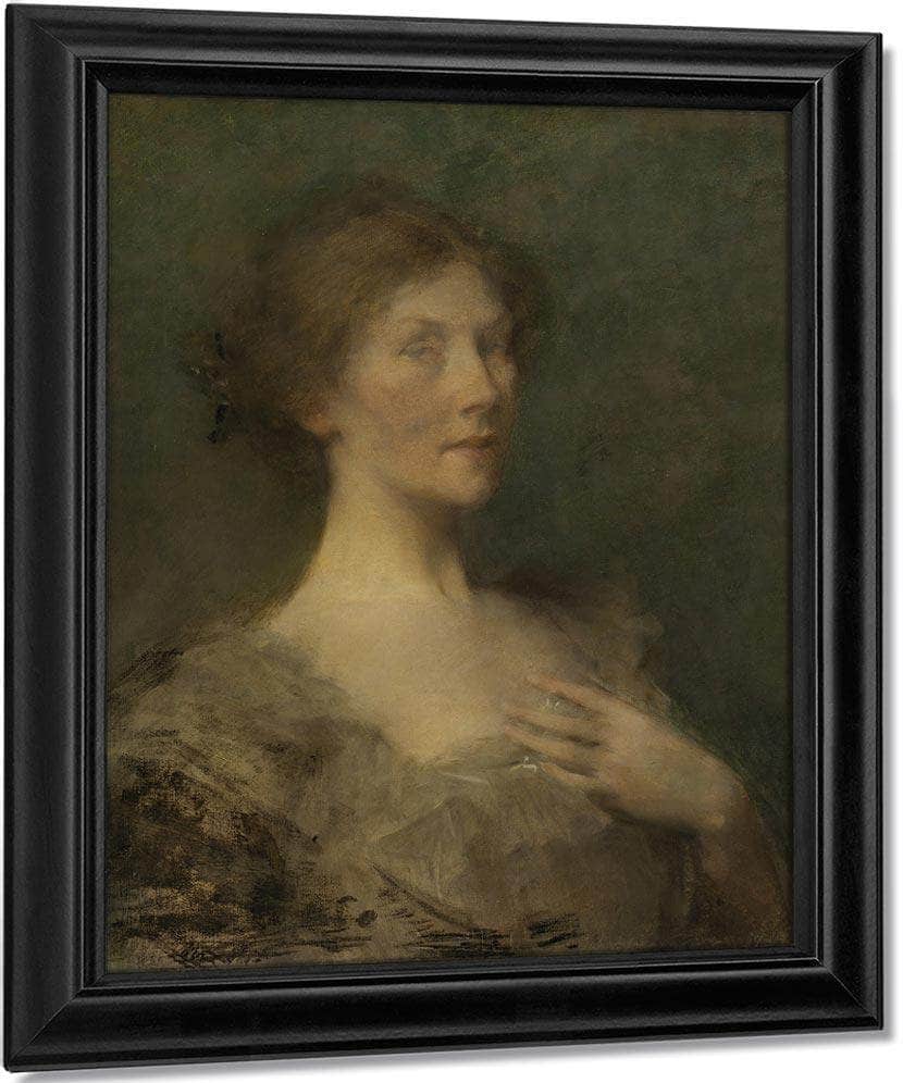 Portrait Of A Lady By Thomas Wilmer Dewing Fine Art Print