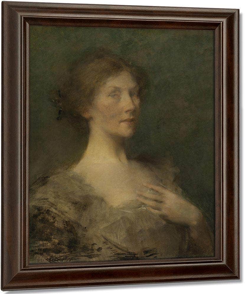 Portrait Of A Lady By Thomas Wilmer Dewing Fine Art Print