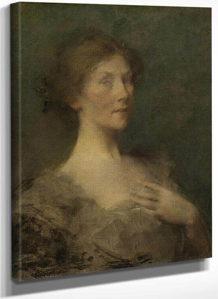 Portrait Of A Lady By Thomas Wilmer Dewing Fine Art Print