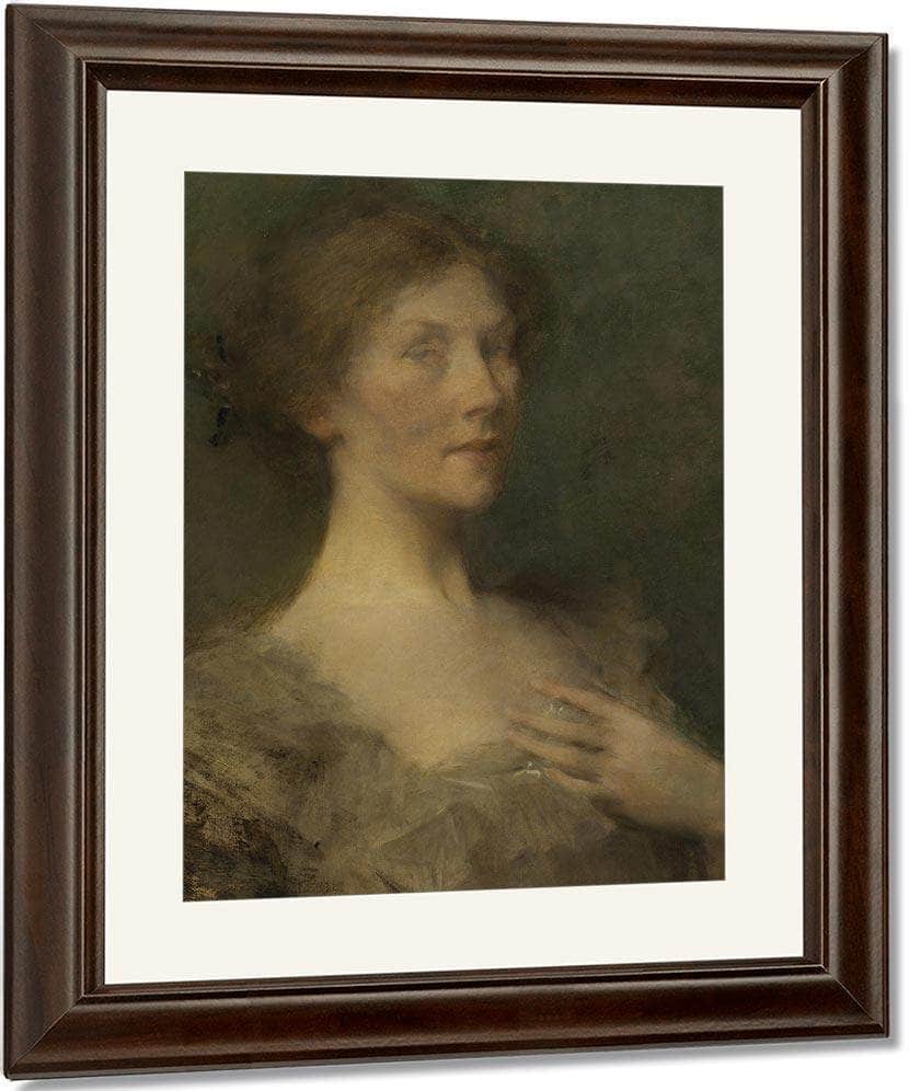 Portrait Of A Lady By Thomas Wilmer Dewing Fine Art Print