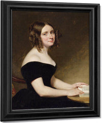 Portrait Of A Lady In A Black Gown By George Peter Alexander Healy Fine Art Print