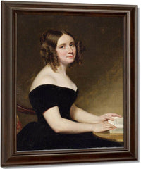 Portrait Of A Lady In A Black Gown By George Peter Alexander Healy Fine Art Print