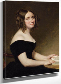 Portrait Of A Lady In A Black Gown By George Peter Alexander Healy Fine Art Print