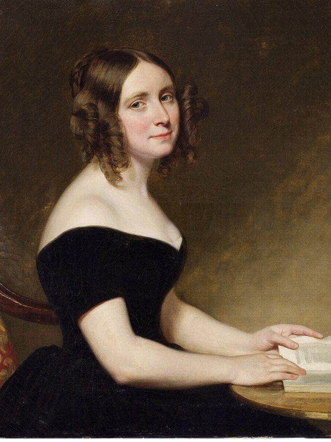 Portrait Of A Lady In A Black Gown By George Peter Alexander Healy Fine Art Print