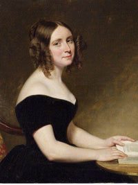 Portrait Of A Lady In A Black Gown By George Peter Alexander Healy Fine Art Print