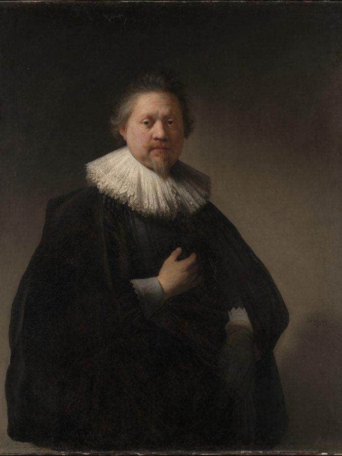 Portrait Of A Man Probably A Member Of The Van Beresteyn Family By Rembrandt Fine Art Print