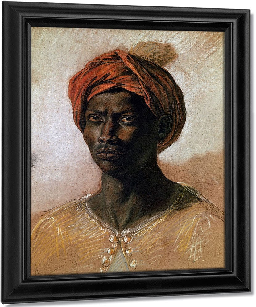 Portrait Of A Turk In A Turban By Ferdinand Victor Eugene Delacroix Fine Art Print