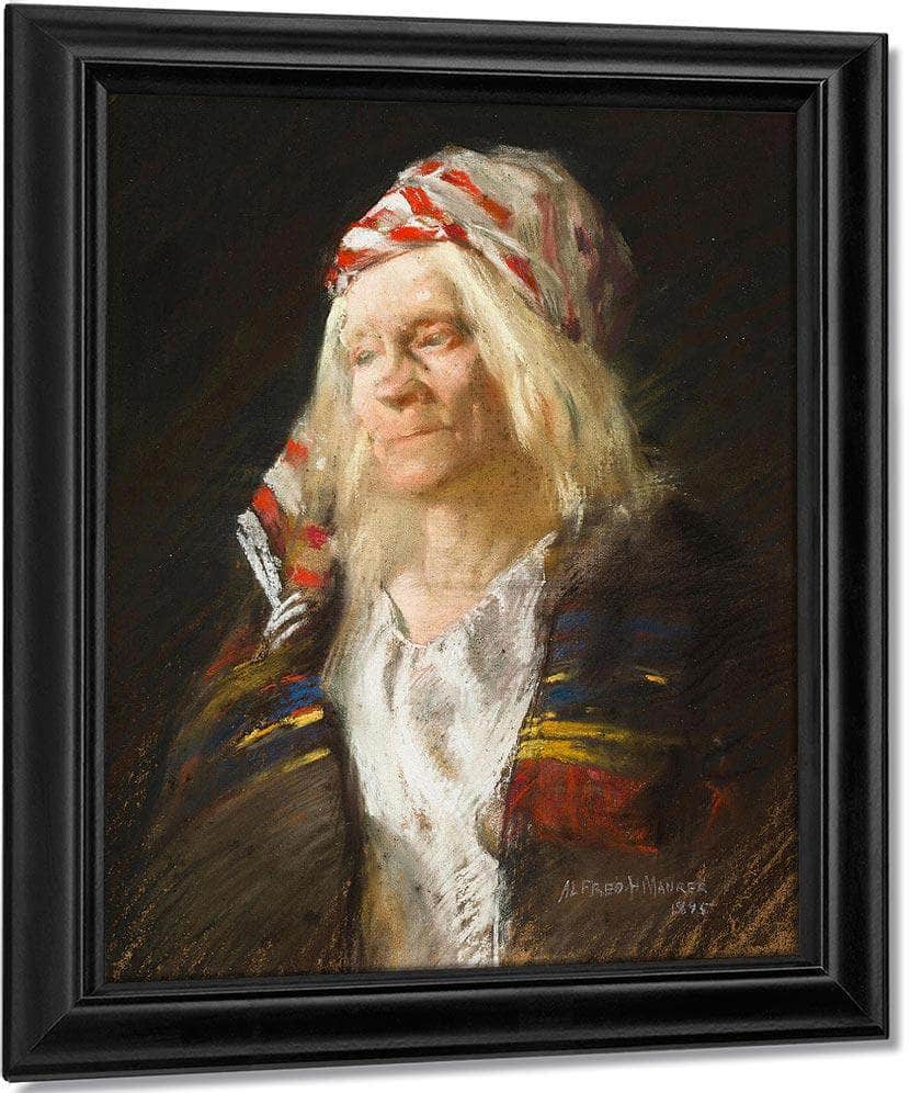 Portrait Of A Woman, 1895 By Alfred Henry Maurer Fine Art Print
