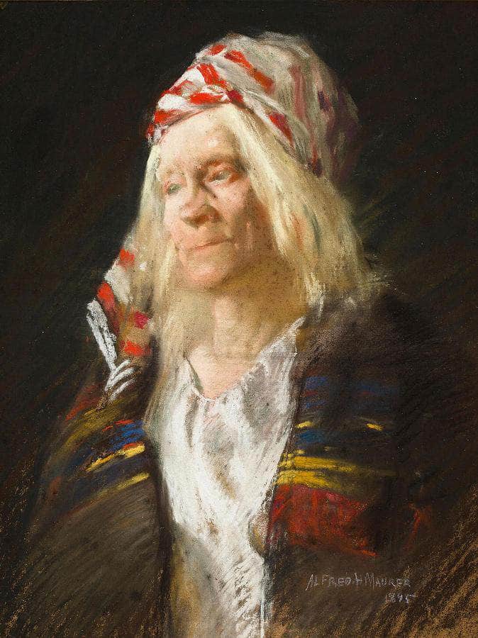 Portrait Of A Woman, 1895 By Alfred Henry Maurer Fine Art Print