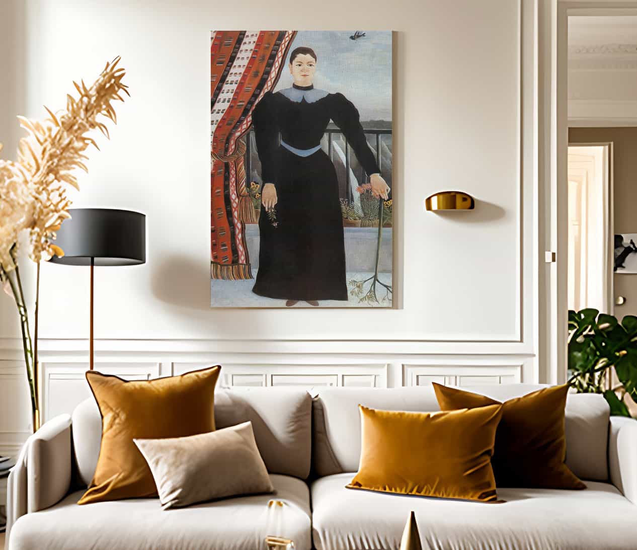 Portrait Of A Woman About 1895 Portrait De Femme By Henri Rousseau Fine Art Print