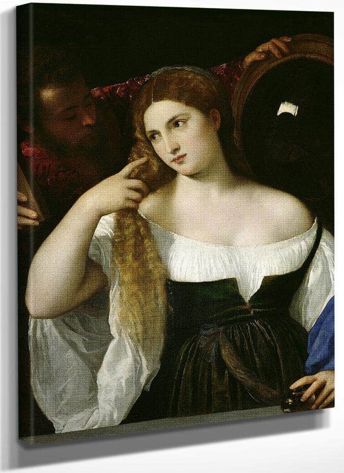 Portrait Of A Woman At Her Toilet By Titian Fine Art Print