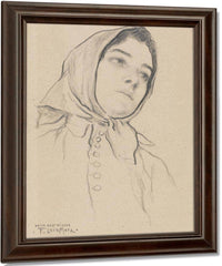 Portrait Of A Woman By Francis Luis Mora Fine Art Print