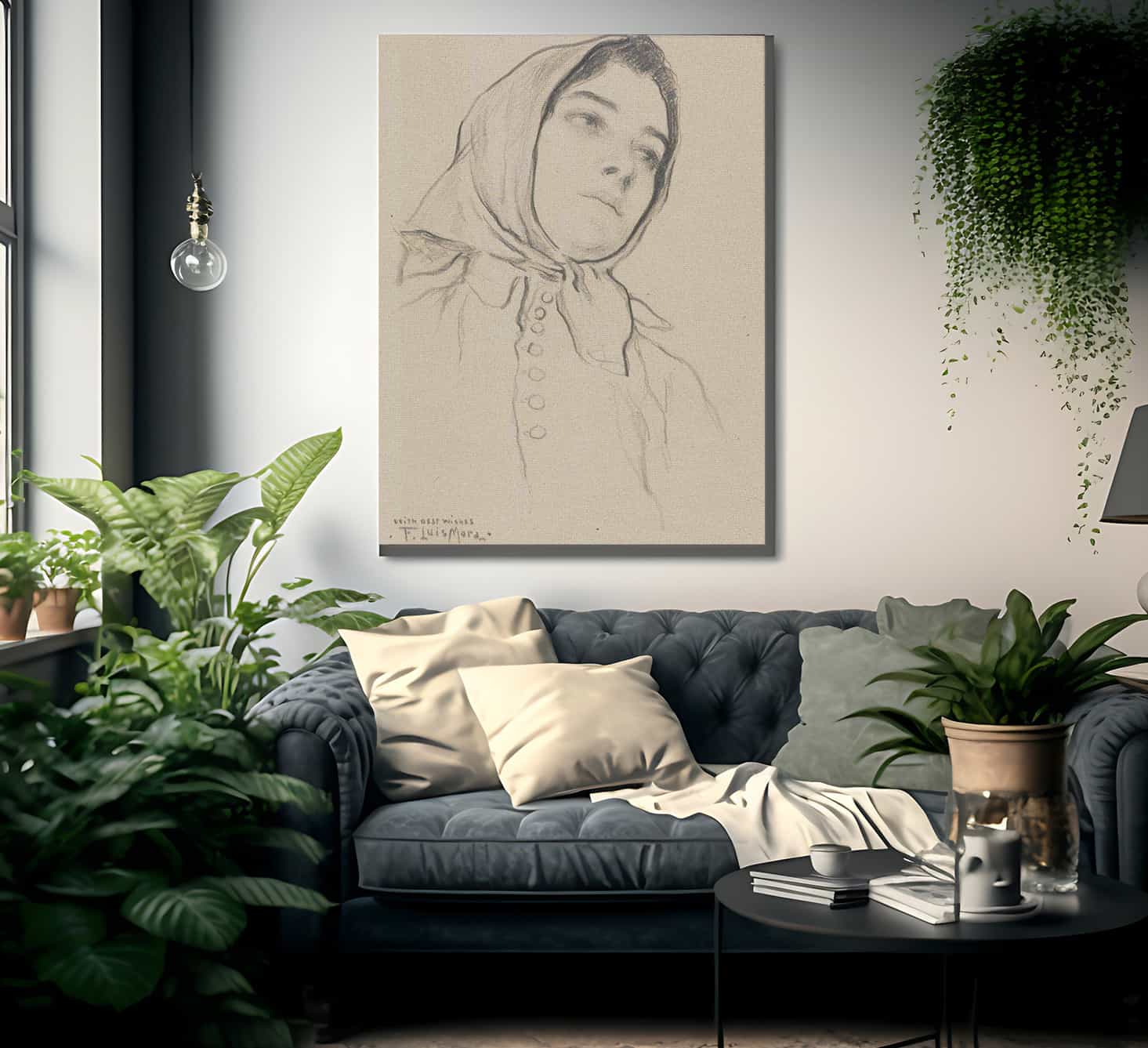 Portrait Of A Woman By Francis Luis Mora Fine Art Print