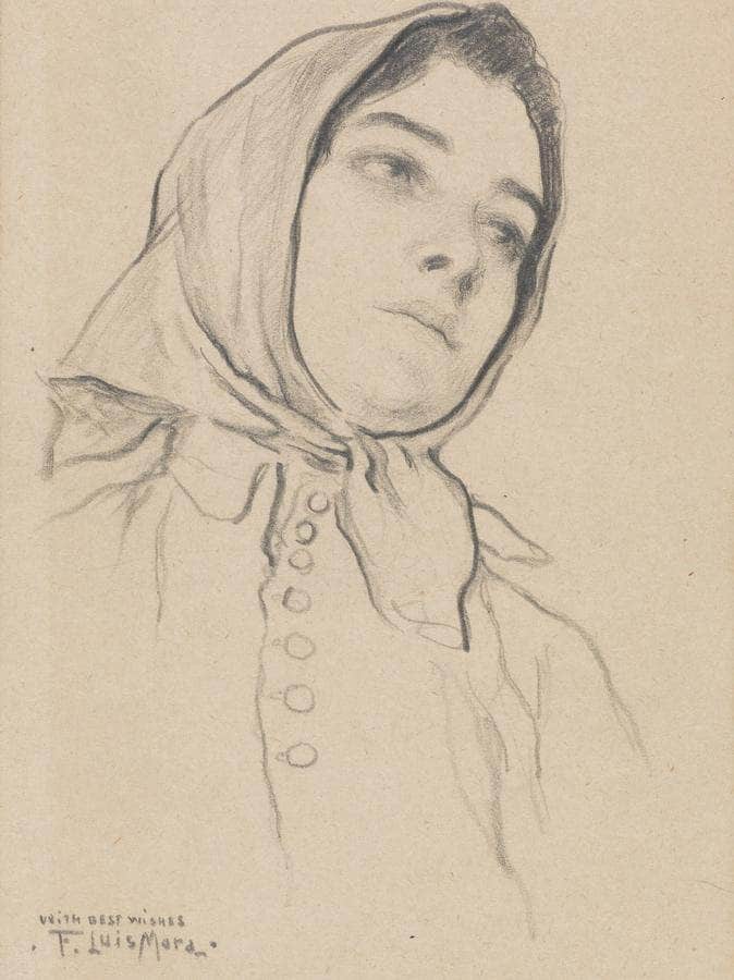 Portrait Of A Woman By Francis Luis Mora Fine Art Print