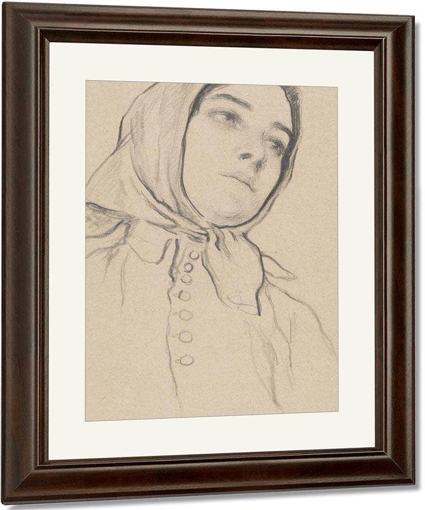 Portrait Of A Woman By Francis Luis Mora Fine Art Print