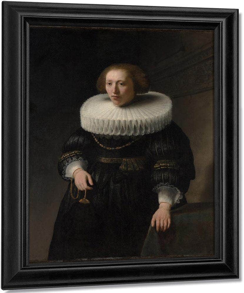 Portrait Of A Woman Probably A Member Of The Van Beresteyn Family By Rembrandt Fine Art Print