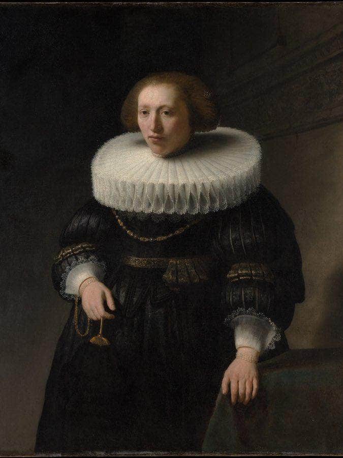 Portrait Of A Woman Probably A Member Of The Van Beresteyn Family By Rembrandt Fine Art Print