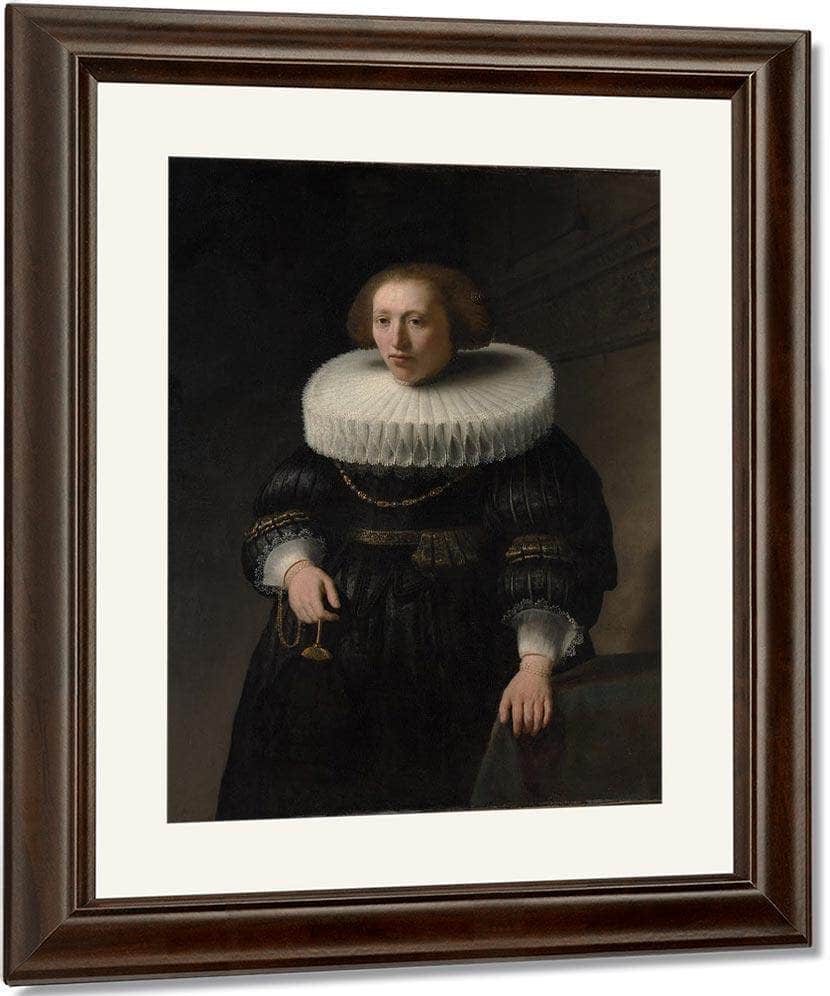 Portrait Of A Woman Probably A Member Of The Van Beresteyn Family By Rembrandt Fine Art Print