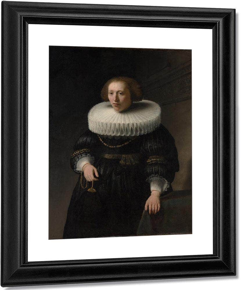 Portrait Of A Woman Probably A Member Of The Van Beresteyn Family By Rembrandt Fine Art Print