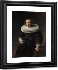 Portrait Of A Woman Probably A Member Of The Van Beresteyn Family By Rembrandt Fine Art Print