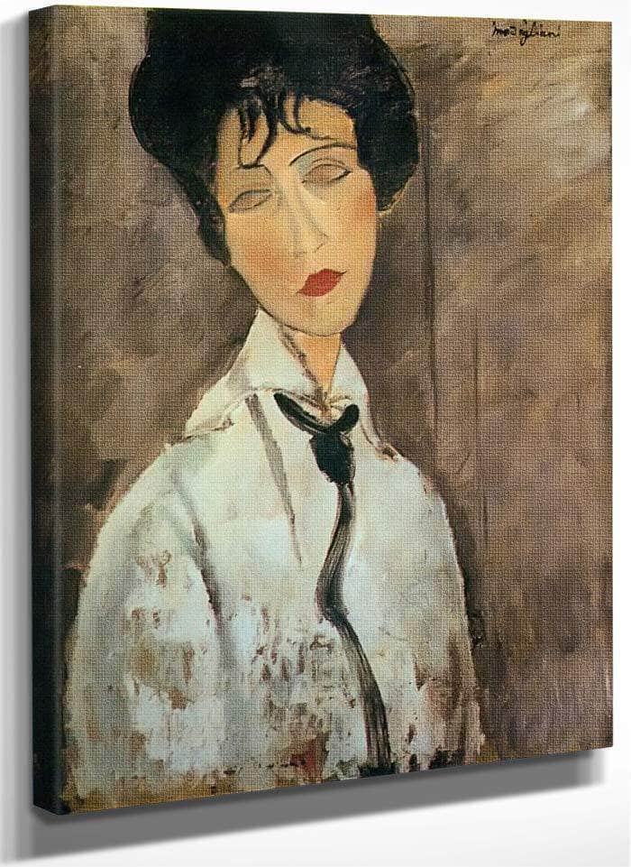 Portrait Of A Woman With Black Cravat 1917 By Amedeo Modigliani Fine Art Print