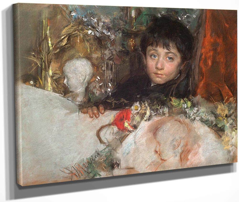 Portrait Of A Young Boy By Antonio Mancini Fine Art Print