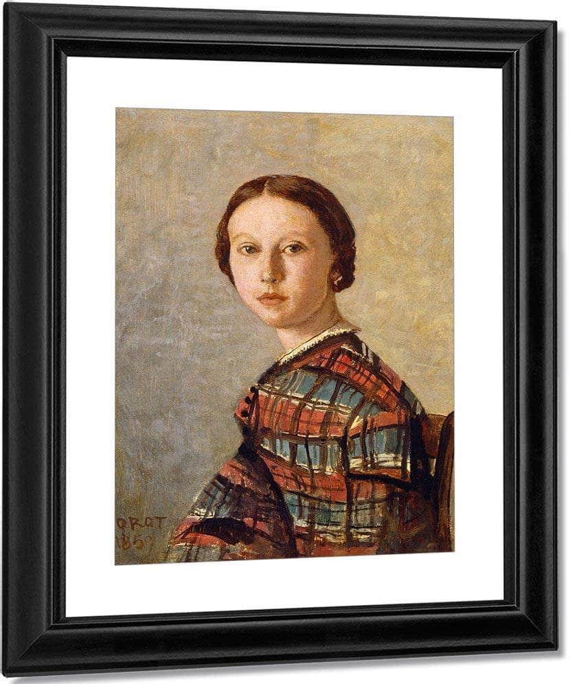 Portrait Of A Young Girl Jean Baptiste By Camille Corot Fine Art Print