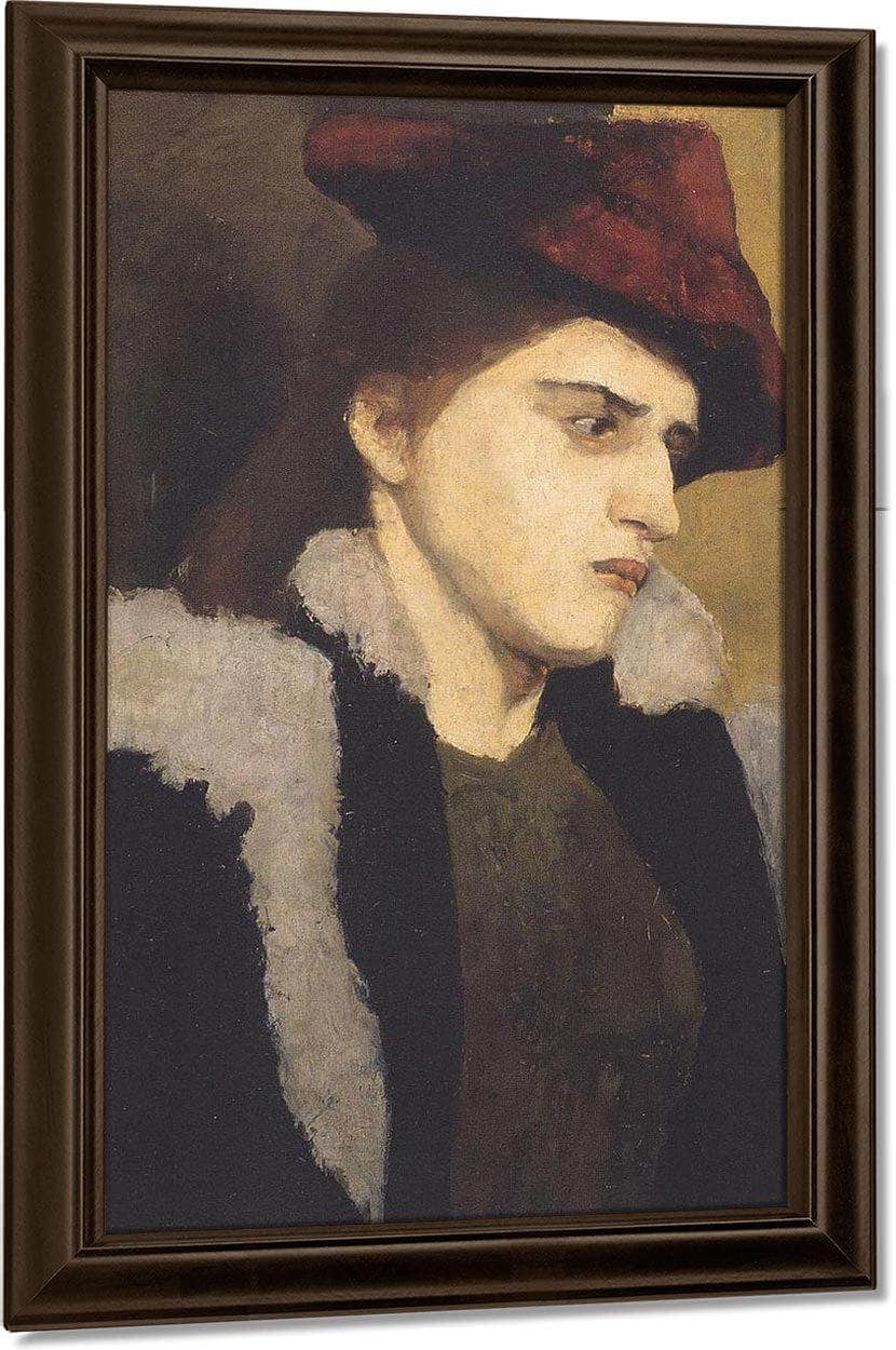Portrait Of A Young Lady In Red Hat By Paula Modersohn Becker Fine Art Print