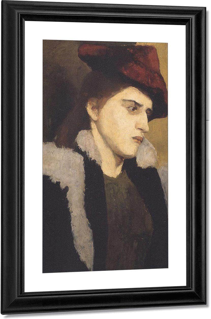 Portrait Of A Young Lady In Red Hat By Paula Modersohn Becker Fine Art Print