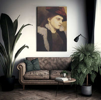 Portrait Of A Young Lady In Red Hat By Paula Modersohn Becker Fine Art Print