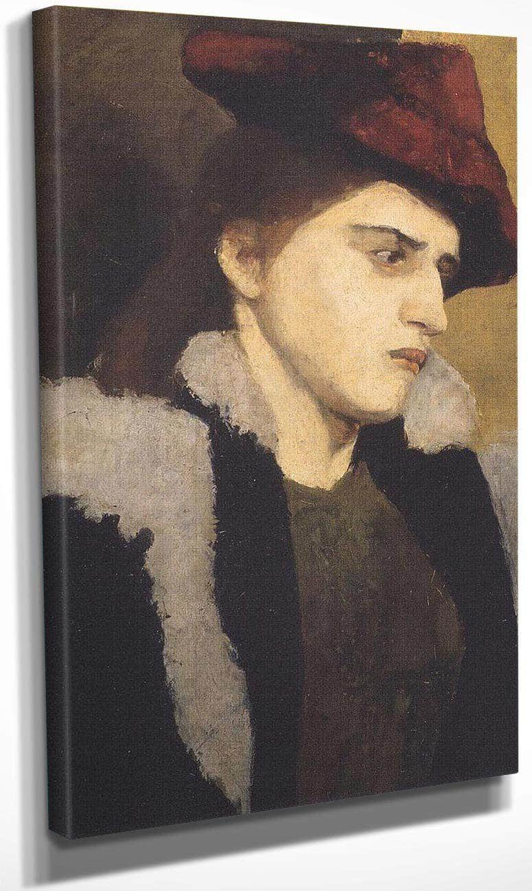 Portrait Of A Young Lady In Red Hat By Paula Modersohn Becker Fine Art Print