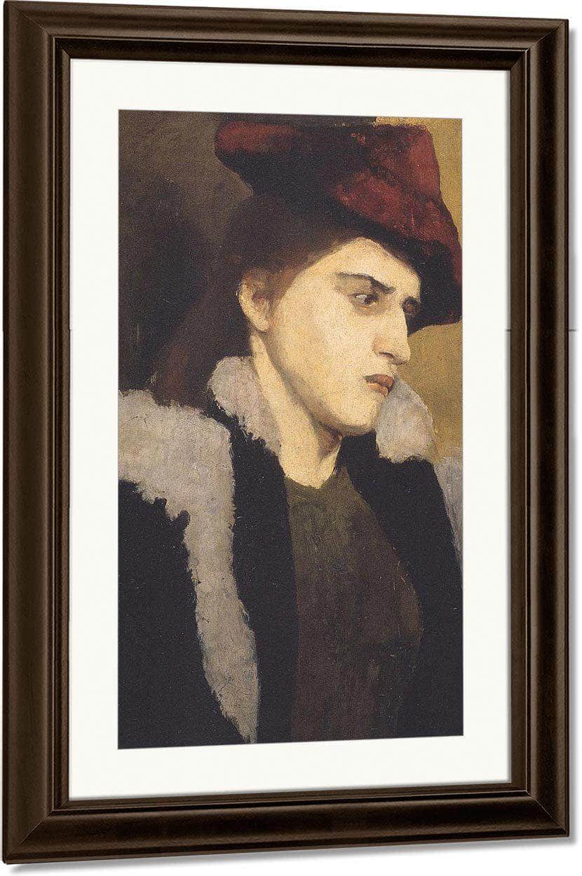 Portrait Of A Young Lady In Red Hat By Paula Modersohn Becker Fine Art Print