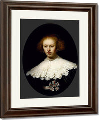 Portrait Of A Young Woman By Rembrandt Fine Art Print