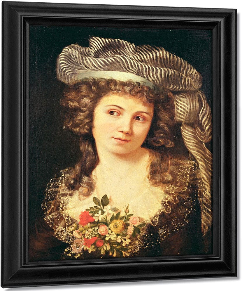 Portrait Of A Young Woman In The Style Of Labille Guiard (Oil On Canvas) By Jean Desire Gustave Courbet Fine Art Print