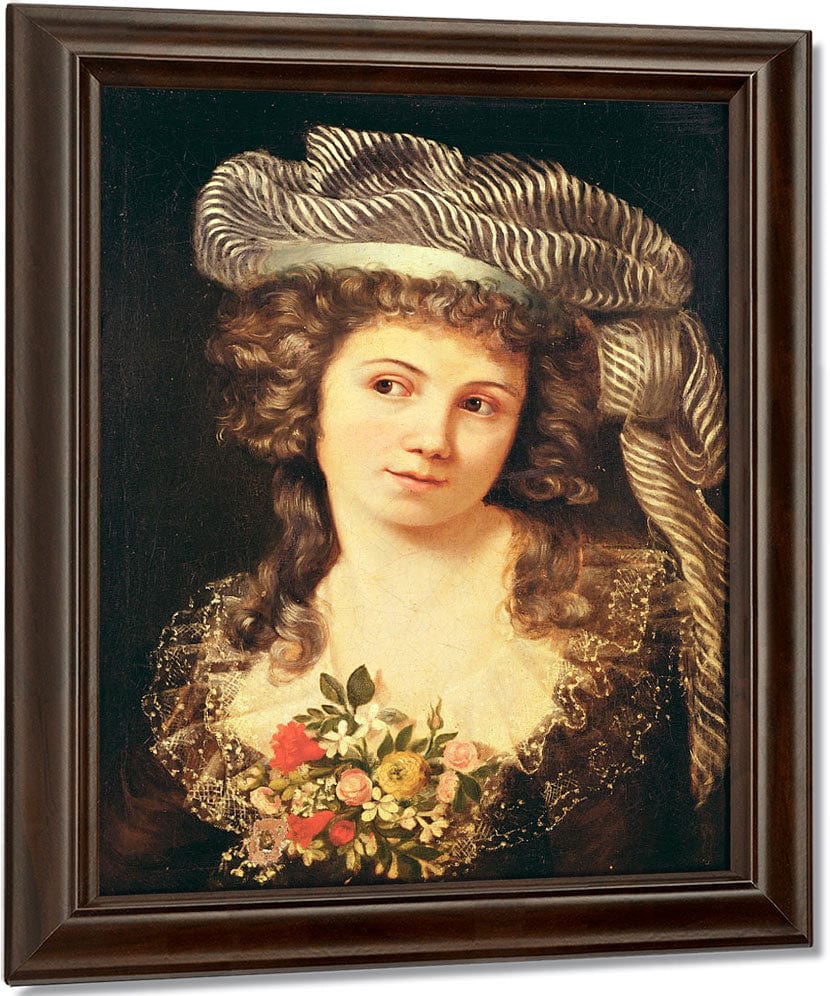 Portrait Of A Young Woman In The Style Of Labille Guiard (Oil On Canvas) By Jean Desire Gustave Courbet Fine Art Print
