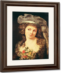 Portrait Of A Young Woman In The Style Of Labille Guiard (Oil On Canvas) By Jean Desire Gustave Courbet Fine Art Print