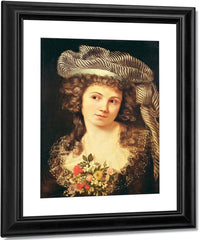 Portrait Of A Young Woman In The Style Of Labille Guiard (Oil On Canvas) By Jean Desire Gustave Courbet Fine Art Print
