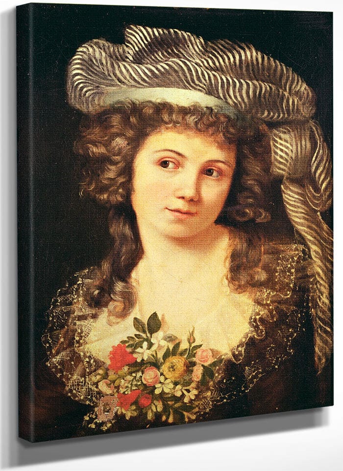 Portrait Of A Young Woman In The Style Of Labille Guiard (Oil On Canvas) By Jean Desire Gustave Courbet Fine Art Print