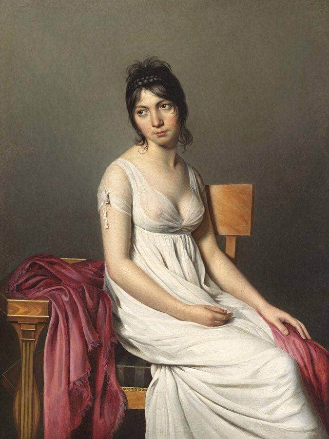 Portrait Of A Young Woman In White By Jacques Louis David Fine Art Print
