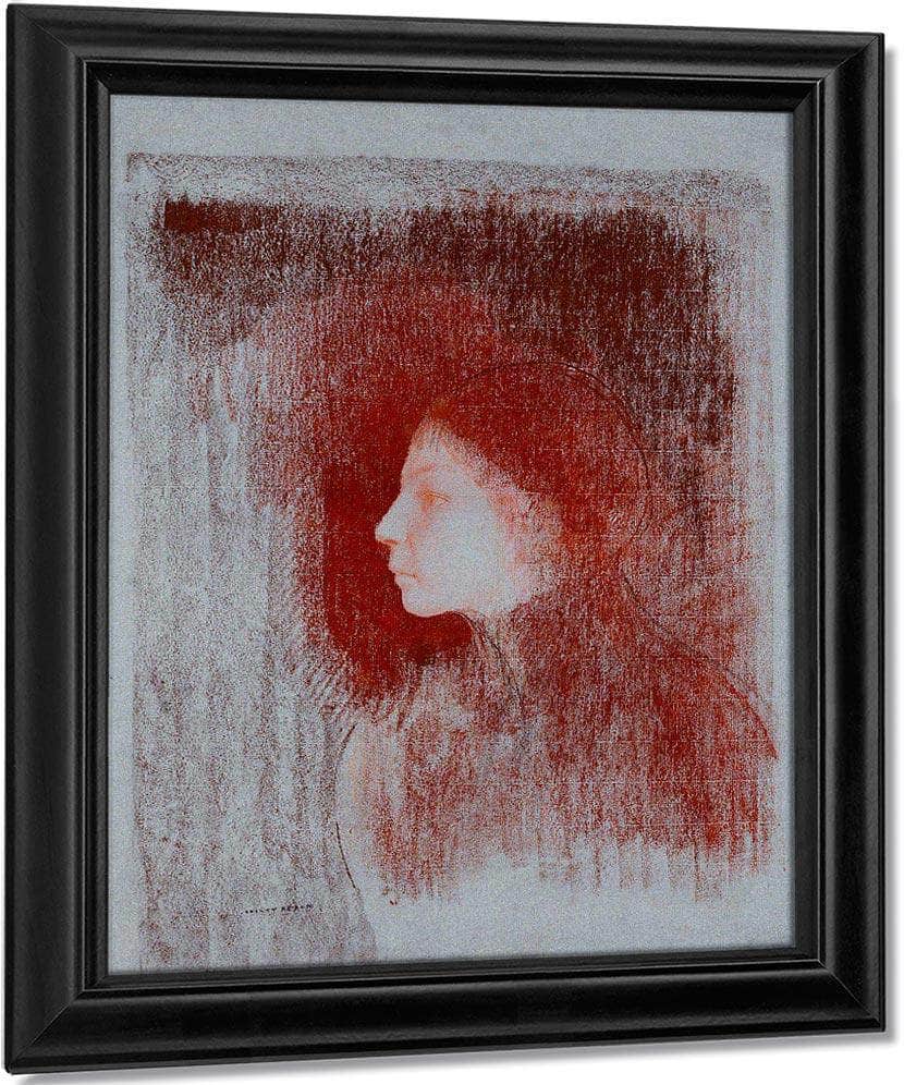 Portrait Of A Youth From The Left By  Redon, Odilon Fine Art Print