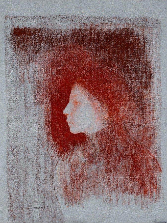 Portrait Of A Youth From The Left By  Redon, Odilon Fine Art Print