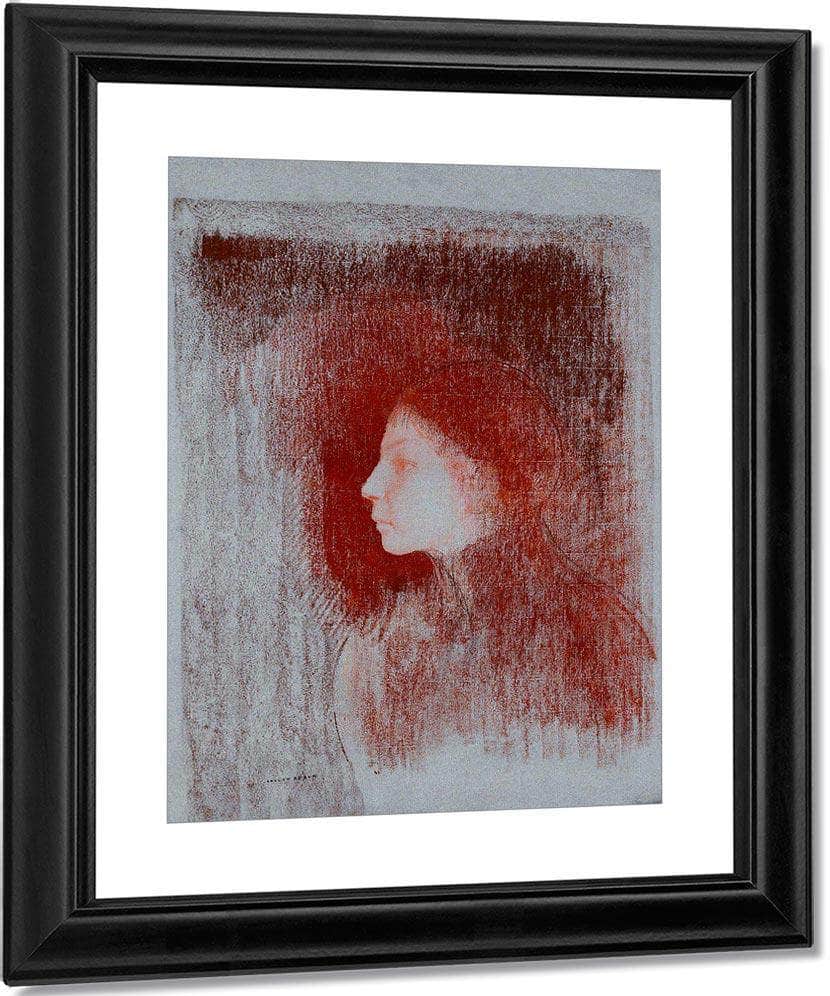 Portrait Of A Youth From The Left By  Redon, Odilon Fine Art Print