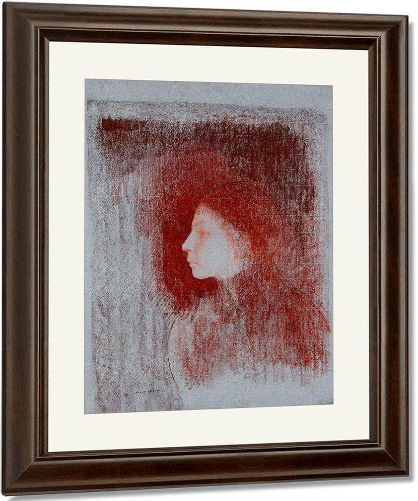 Portrait Of A Youth From The Left By  Redon, Odilon Fine Art Print